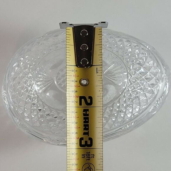 Vintage Cut Glass Egg Fostoria Avon Trinket Dish Candy Jelly Bean Bowl w/ Lid - Picture 8 of 9